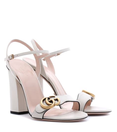 gucci sandal heels white|high heel gucci sandals women.